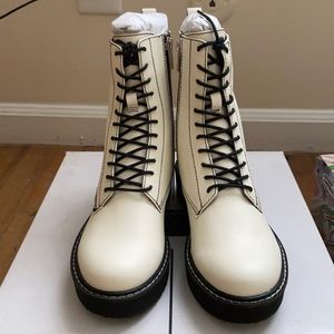 Dolce Vita white combat boots